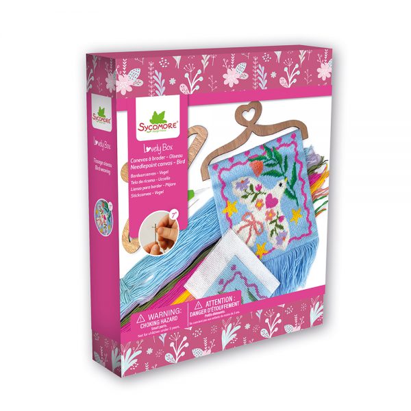 lovely box M - רקמה קנבס ציפור
